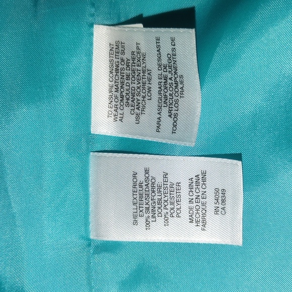 Jones New York silk turquoise blazer size 12 - Picture 8 of 8